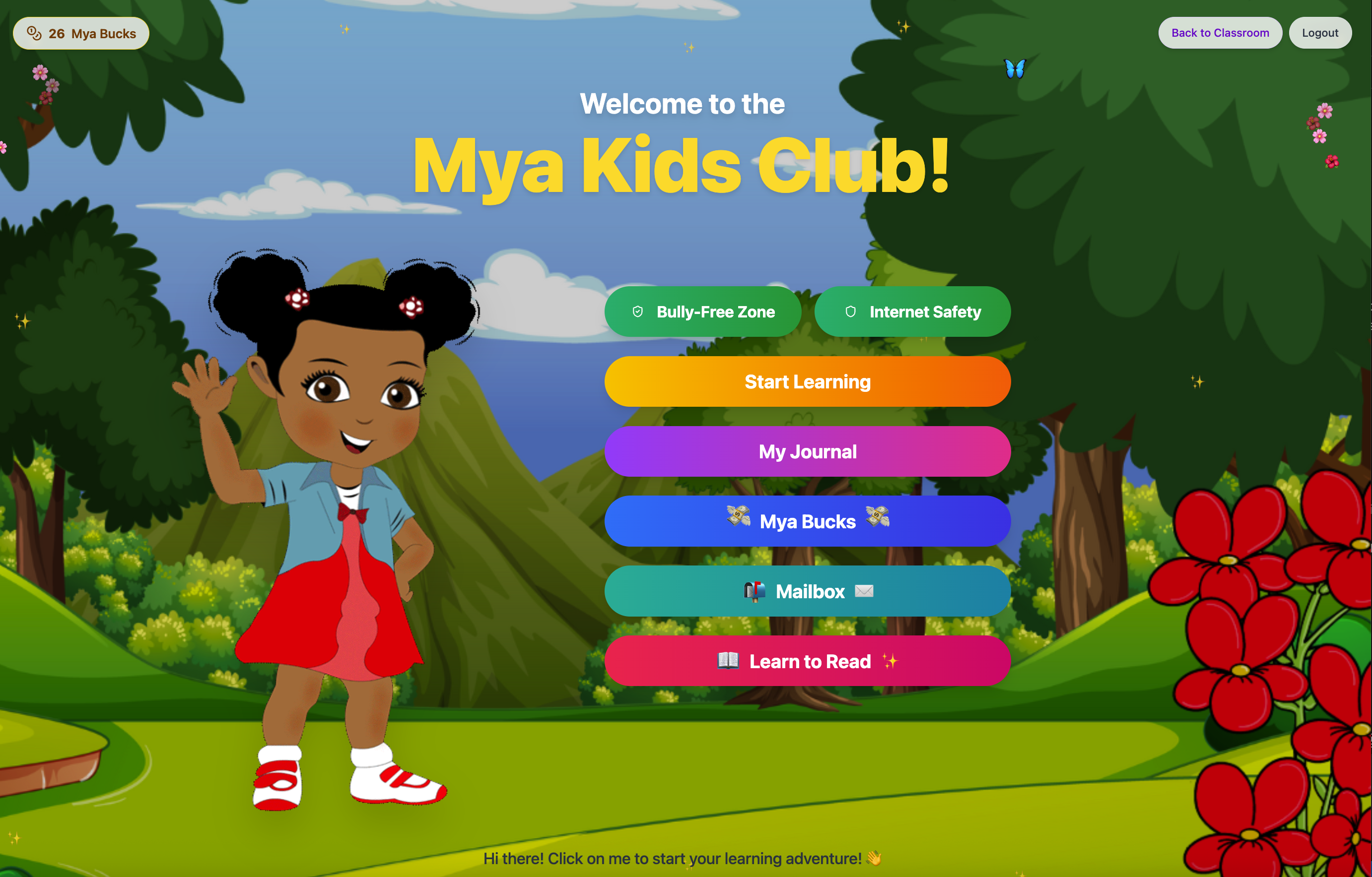 Preview of the Mya Kids Portal
